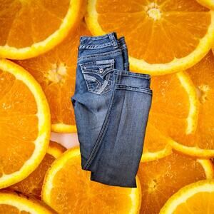 Ariya Jeans‎ Blue Slightly Distressed with Back Cover Pockets Size 5/6